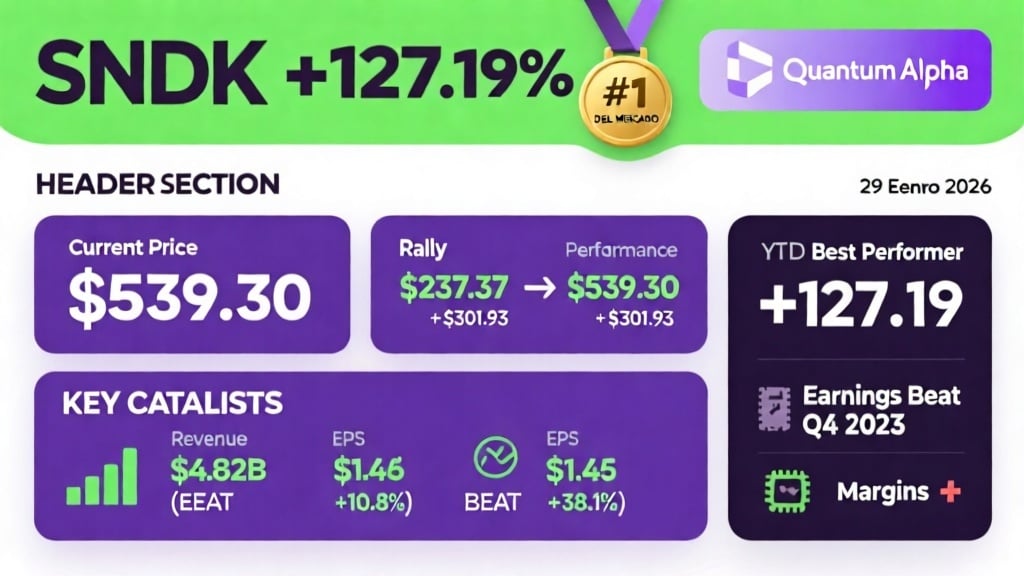 SNDK SanDisk +127% Infográfico - Análisis Completo